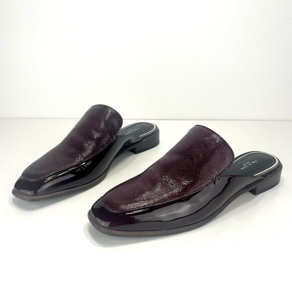Rag & Bone Aslen Mule Loafer Clogs Size 7.5 Merlot Red Leather Low Heel New York - Picture 3 of 15